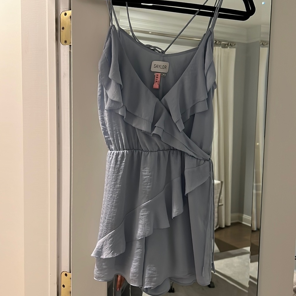 Saylor light blue flowy romper